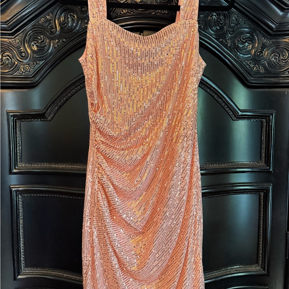 NWT- Cocktail Sequin Dress in Champagne